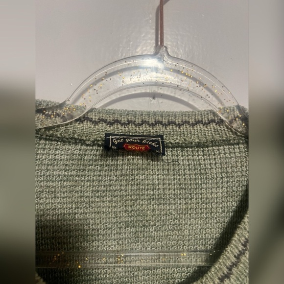 Route 66 Green Cardigan Sweater with Nordic Pattern Trending Size M TRENDING - Picture 2 of 3
